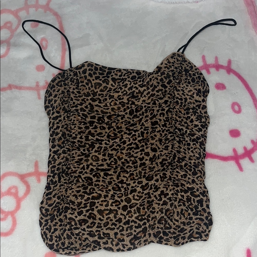 2000s leopard print tank top